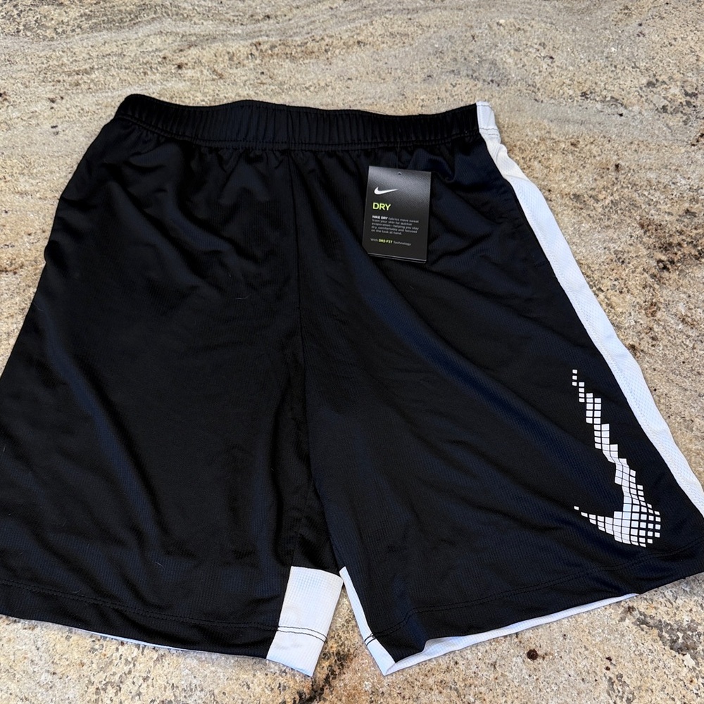 Nike Boys Black Shorts with White Accents